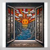 窓から：日没と崖2 ポスター (正面)