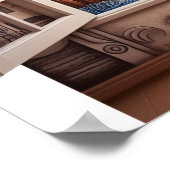 窓から：日没と崖 ポスター (角)