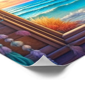 窓かわいらしのビーチドリームキャッチャー ポスター (角)