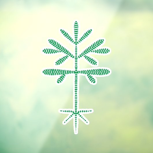 窓が緑の苗木でくっつく ウィンドウサイン (シート3)