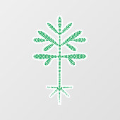 窓が緑の苗木でくっつく ウィンドウサイン (シート)