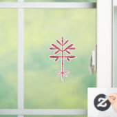 窓が赤い苗木でくっつく ウィンドウサイン (ホーム)