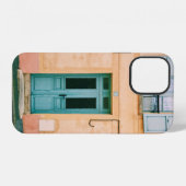 窓が開いてドアが閉じた家 iPhoneケース (裏面横)