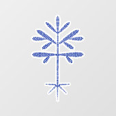 窓が青い苗木でくっつく ウィンドウサイン (シート)