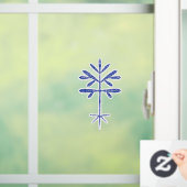 窓が青い苗木でくっつく ウィンドウサイン (ホーム)