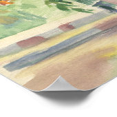 窓ではなくガラスの中の水の色の花 ポスター (角)