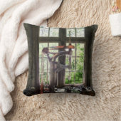 窓でドリルを押す クッション (ブランケット)