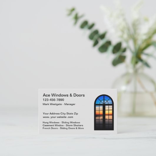 窓とドアのインストール 名刺 (スタンド正面)