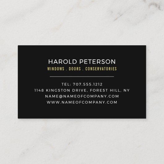 窓とバー、窓とドアのフィッター会社 名刺 (裏面)