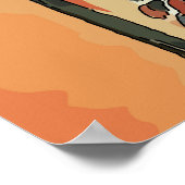 窓とワイングラス抽象芸術 ポスター (角)