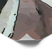 窓とワイングラス抽象芸術 ポスター (角)