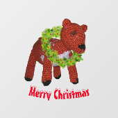 窓にしがみつく – トナカイリース ウィンドウサイン (シート)