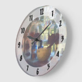 窓による乳鉢、乳棒およびボトル ラージ壁時計 (傾斜)