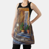 窓にゼラニウムの花が咲いている エプロン (インサイチュ)