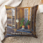 窓にゼラニウムの花が咲いている クッション (ブランケット)