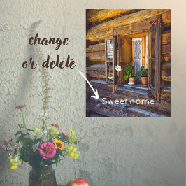 窓にゼラニウムの花が咲いている ポスター