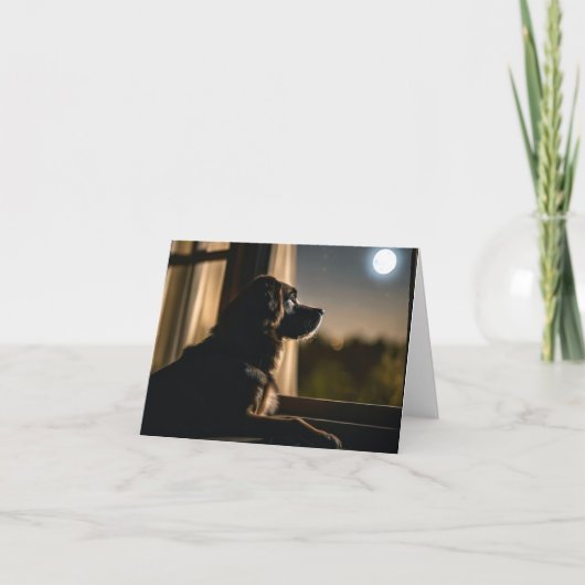 窓にドギーが置かれている ノートカード (正面)