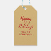 窓にピアノのあるクリスマスハウスの外観 ギフトタグ (裏面)