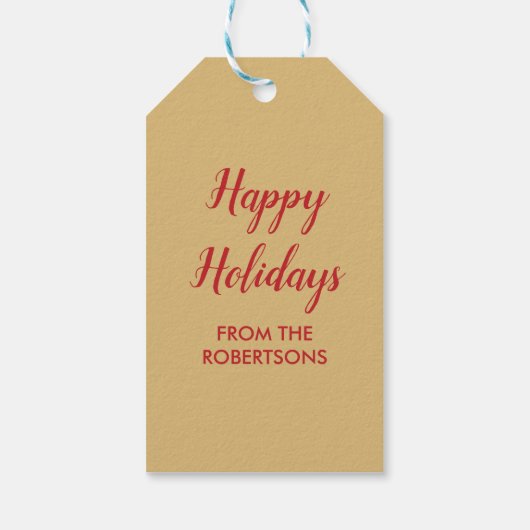 窓にピアノのあるクリスマスハウスの外観 ギフトタグ (裏面)