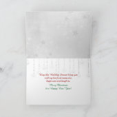 窓にポインセチアと聖書を開く カード (内部)