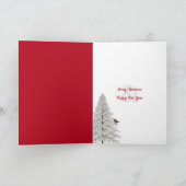 窓にポインセチア付きクリスマスチェア カード (内部)