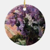 窓にライラック |メアリー・カッサット セラミックオーナメント (裏面)