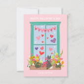 窓に図解入りの、写真付きの猫を入れるバレンタイン教室 招待状 (正面)