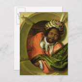 窓に旗を掲げるムーア人のポートレート ポストカード (正面/裏面)