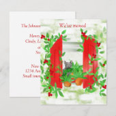 窓に猫を入れる新しいホームフラットノートカード ノートカード (正面/裏面)