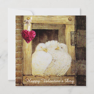 窓に白いハトVALENTINE DAY MONOGRAM,ブラウン シーズンカード