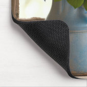 窓に青あじさいブーケ マウスパッド (コーナー)