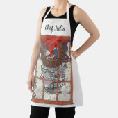 窓に飾られた雪の降るクリスマスのリース, 雪 エプロン (インサイチュ)