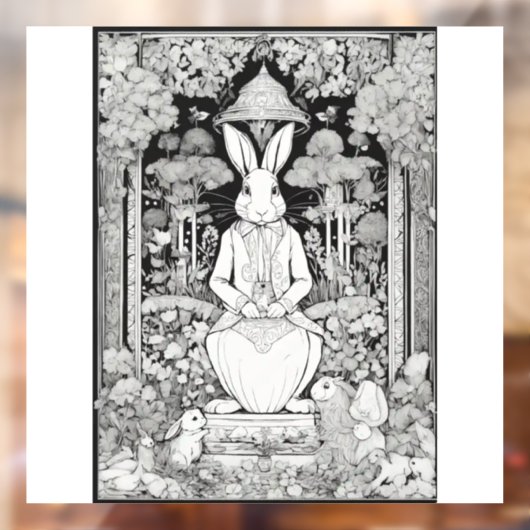 「窓のお洒落不思議の国：うさぎ喜び ウィンドウサイン (シート2)