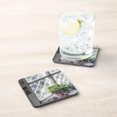 窓のかわいらし水彩植物 コースター (右側)