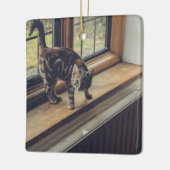 窓のその子猫はどの位ですか。 セラミックオーナメント (左)