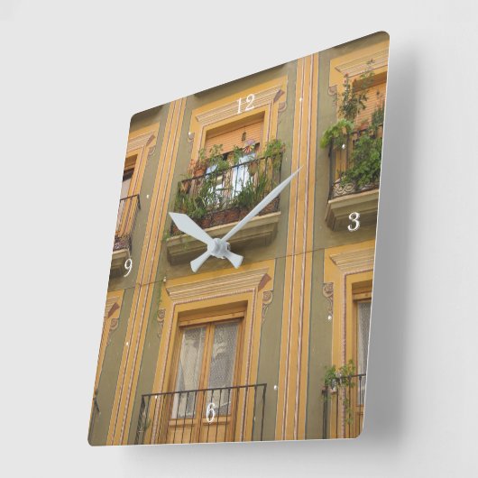 窓のエスパーニャの写真の正方形の柱時計 スクエア壁時計 (傾斜)