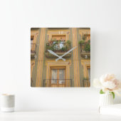 窓のエスパーニャの写真の正方形の柱時計 スクエア壁時計 (ホーム)