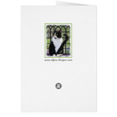 窓のオリジナル動物絵画アートに登場するタキシード猫 (裏面)