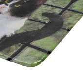 窓のオリジナル動物絵画アートに登場するタキシード猫 カッティングボード (角)