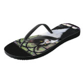 窓のオリジナル動物絵画アートに登場するタキシード猫 ビーチサンダル (アングル)