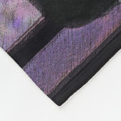 窓のオリジナル動物絵画アートに登場するタキシード猫 フリースブランケット (角)