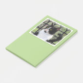 窓のオリジナル動物絵画アートに登場するタキシード猫 ポストイット (アングル)