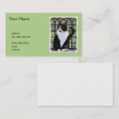 窓のオリジナル動物絵画アートに登場するタキシード猫 名刺 (正面/裏面)