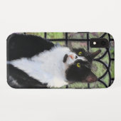 窓のオリジナル動物絵画アートに登場するタキシード猫 Case-Mate iPhoneケース (裏面(横))