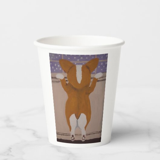 窓のコーギー 紙コップ (正面)