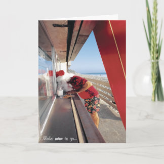 窓のサンタの要求は行くために… "私の物を作ります! " シーズンカード