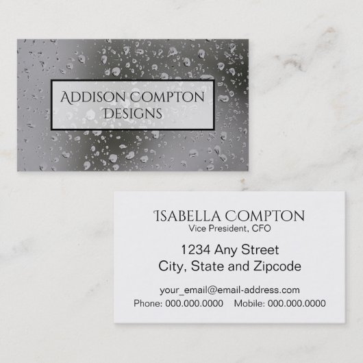 窓のデザインの雨低下 名刺 (正面/裏面)