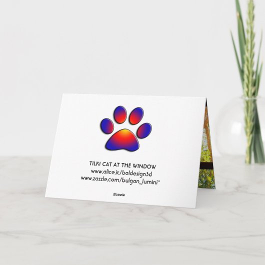 窓のトルコ猫 カード (裏面)