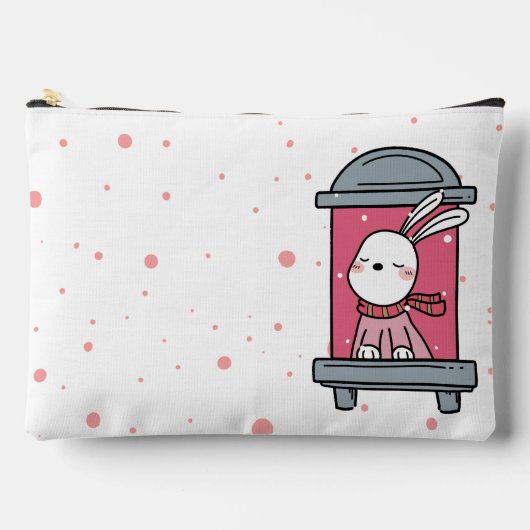 窓のバニー アクセサリーポーチ (正面)