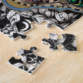 窓のパズルの蝶 ジグソーパズル (側面)